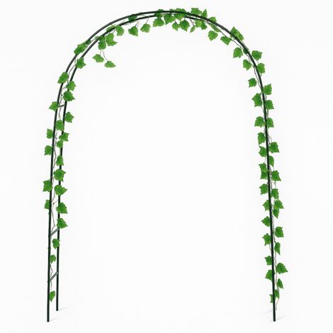 Arco in Metallo per Fiori e Rampicanti 140x38x200/240 cm verniciato verde