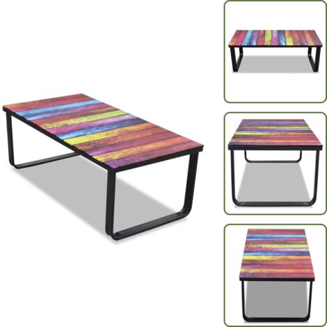 Arco iris - vidaXL Mesa de centro con superficie con estampado de arco iris - Mesa moderna