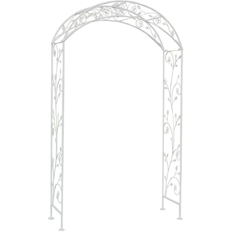Arco patio da giardino ingresso in ferro battuto bianco per rampicanti Ninfa