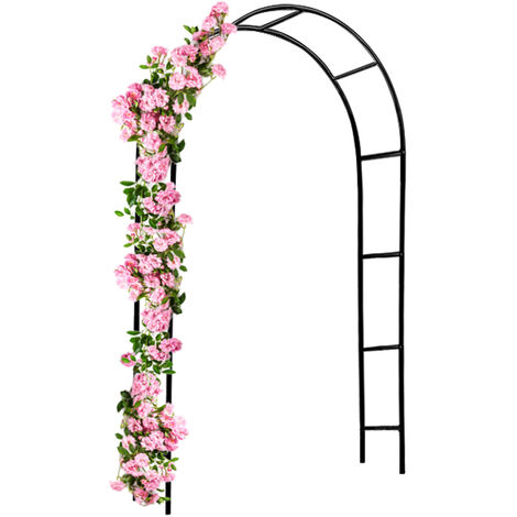 Arco per rampicanti archi per fiori metallo obelisco per rose piante decorazine giardino 1x rose arch with gate - style 1 (en)