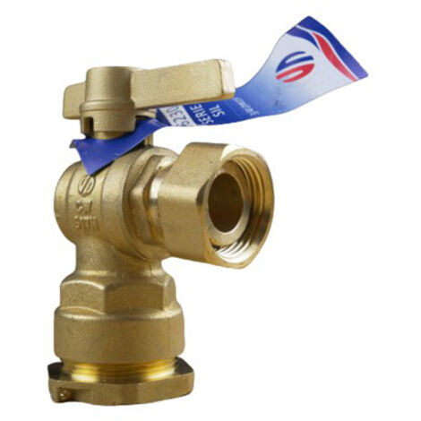 Arco – Robinet de compteur équerre ACS PN 25 DN 15 – PEHD Ø25 mm – Écrou libre 3/4' (20/27) pour installations de comptage d'eau