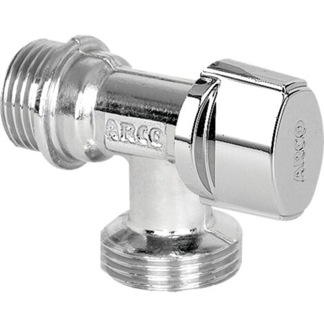 Arco – Robinet 1/4 de tour mâle 1/2' et 3/4' – Laiton chromé certifié NF – Pour machine à laver – Finition moderne et durable