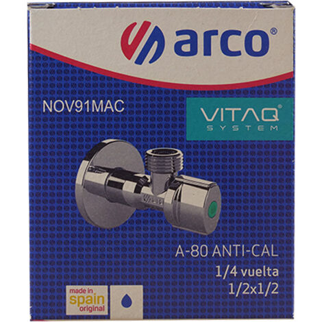 Arco – Robinet équerre anticalcaire Mâle 1/2' (15/21) – Chrome résistant au calcaire – Raccords mâles pour plomberie – Usage professionnel