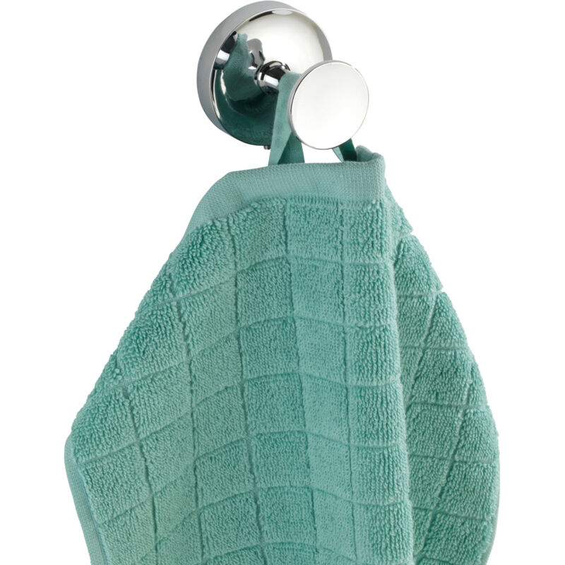 Wenko - Crochet mural Porte Serviette Uno Arcole, crochet mural fixation sans perçage Power-Loc®, Plastique, ø 5,8x4,7 cm, Chromé