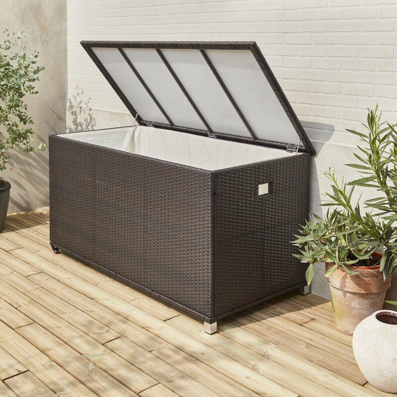 

Arcón de jardín jardin ratan sintetico, resina trenzada - 170x86x82cm - Marron - CASSAPANCA - Marrón