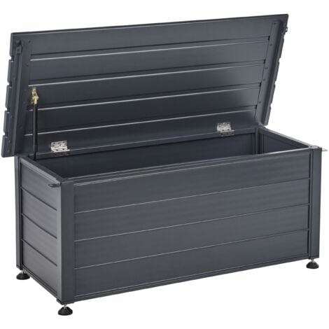 Arcón para exterior de aluminio mueble de almacenaje de jardín gris oscuro 113 x 50 cm Campalto