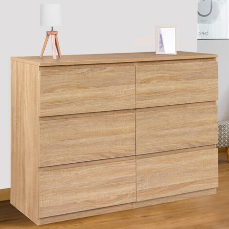 Arcón TOMI 6 cajones 110 cm madera efecto haya