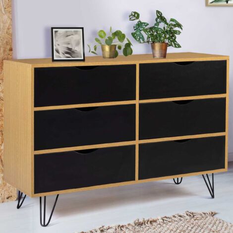 Arcón vintage NOEMI 6 cajones 110 cm madera pata de palo