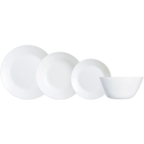 Arcopal Zelie - Servizio di piatti, Vetro temperato, Bianco, 19 pezzi