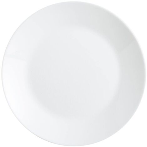 Arcopal - Zelie, Set 12 Piatti Piani, Servizio da Tavola in Vetro Opale Extra Resistente, 25cm, Bianco