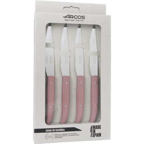 Arcos 4-tlg. rosa Steakmesser-Set mit Mikro-Perlen