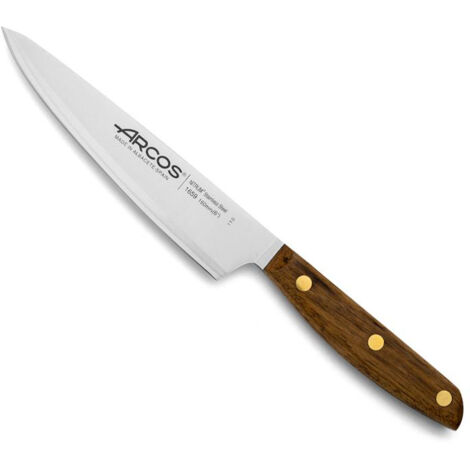 Arcos Couteau de chef série Nórdika lame en acier inoxydable NITRUM® de 16 cm de long et manche en bois Ovengkol.