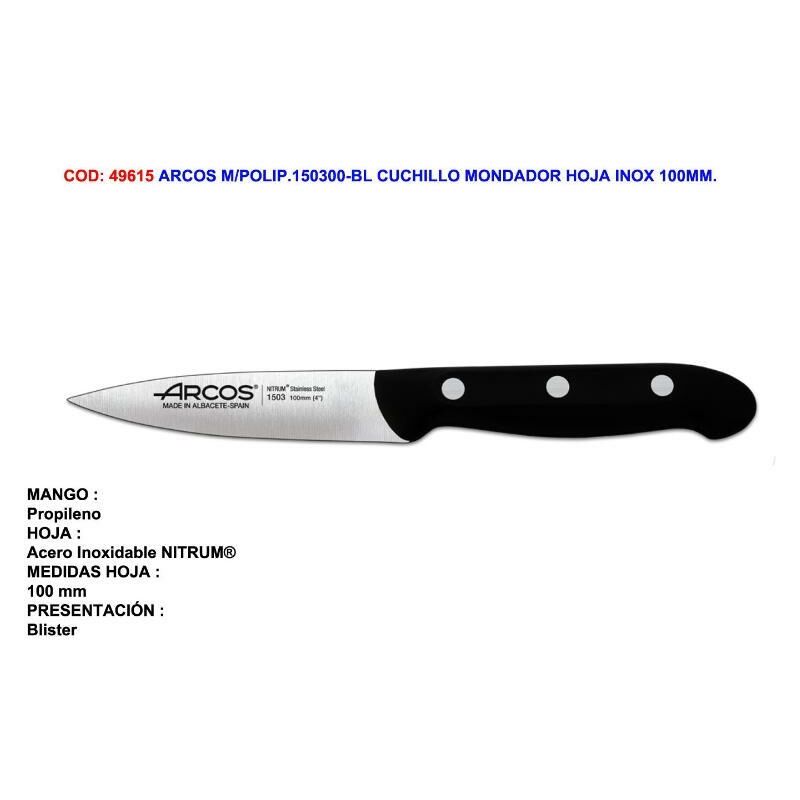 

arcos m-polip.150300-bl cuchillo mondador hoja inox 100mm. - Mibricotienda