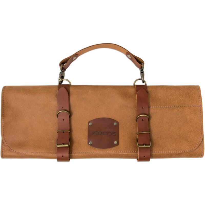 Pochette à couteau en cuir et métal d'une capacité de 5 pièces. - Arcos