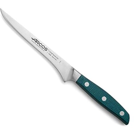 Arcos Serie Brooklyn, Coltello Disosso, Acciaio Inossidabile Forgiato NITRUM 160 mm, Manico Micarta, Colore Blu (Filo Seta)