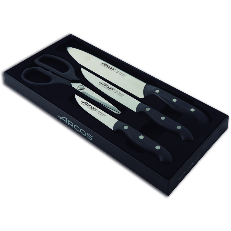 Image of Set di coltelli da cucina Arcos Maitre 152600 in acciaio inox Nitrum e mango polipropilene 4 pezzi confezione regalo