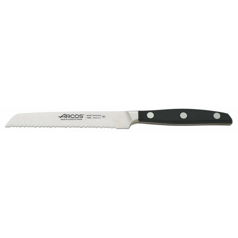 Image of Arcos - coltello per pomodori manhattan - Piccolo coltello seghettato progettato per affettare o tagliare i pomodori. Il bordo seghettato consente al
