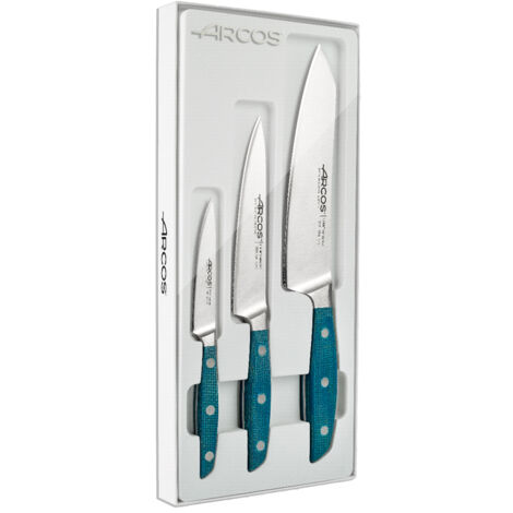 Arcos Set de 3 pièces de couteaux de cuisine de la série Brooklyn avec lame en acier inoxydable NITRUM®.