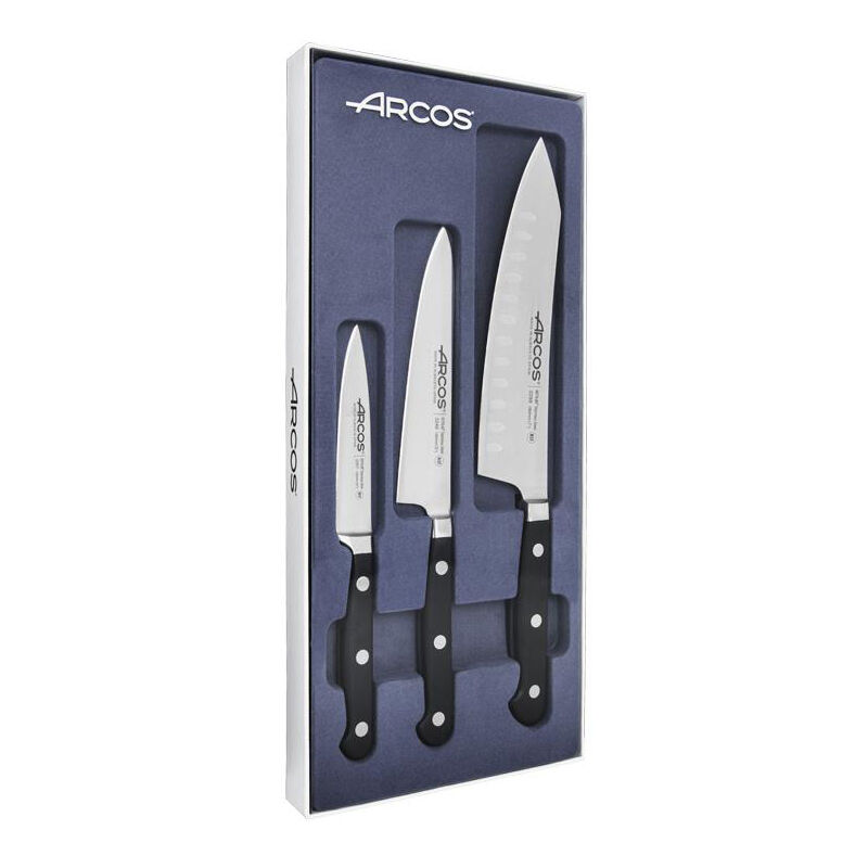 Image of Arcos Set di coltelli da cucina della serie Opera, lama in acciaio inossidabile NITRUM® e manico in poliossimetilene (POM), in nero
