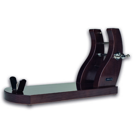 Arcos Soporte de Jamón Jamonero - Herrajes Metálicos 500x280x180 mm - Madera de Bambú Lacada en Color Cahoba