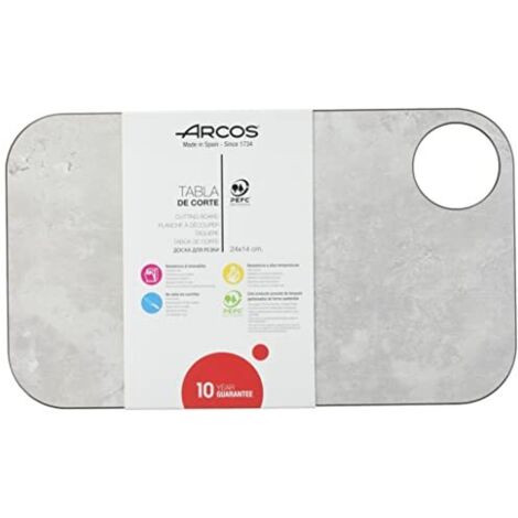 Arcos Taglieri, Taglieri, Resina e fibra di cellulosa 24 x 14 cm e 6.5 mm spessore,, Colore Bianco
