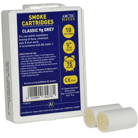 Arctic Hayes 333009 Smoke Cartridges Classic 9g White (Pack 10) ARC333009