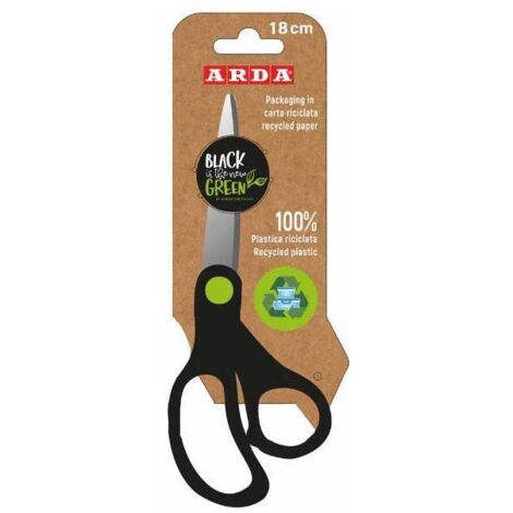 ARDA FB18RE forbici da cancelleria Forbici per attività manuali, Forbici da ufficio Taglio a zig zag Nero, Verde