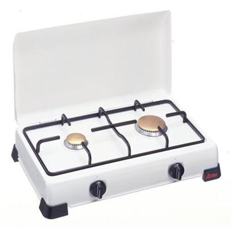 Ardes 9S02PG Fornello da Tavolo a Gas GPL Smaltato 2 Fuochi Bianco