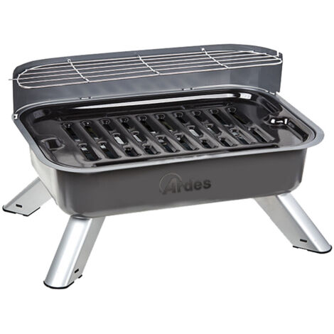 Ardes ARBBQ01 Griglia Elettrica Portatile Barbecue con Paratia Anti Schizzi Nero 2000 W