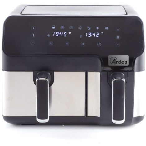 Ardes ARFRYA03D Friggitrice ad Aria Calda Doppia 9 L Indipendente Nero Acciaio Inossidabile