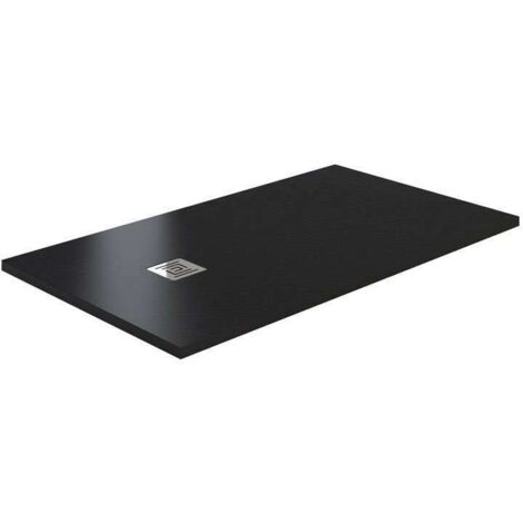 ARDESIA – DUSCHWANNE AUS MINERALHARZ – Duschwand – Dunkelgrau – 100 x 80 cm