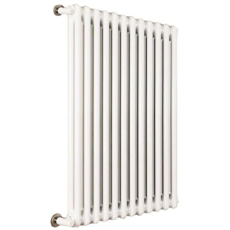 Ardesia radiatore tubolare 2 colonne h.400 - 24 elementi - colore bianco RAL9016 - completo di tappo cieco e riduzioni da 1/2" 3541700050368