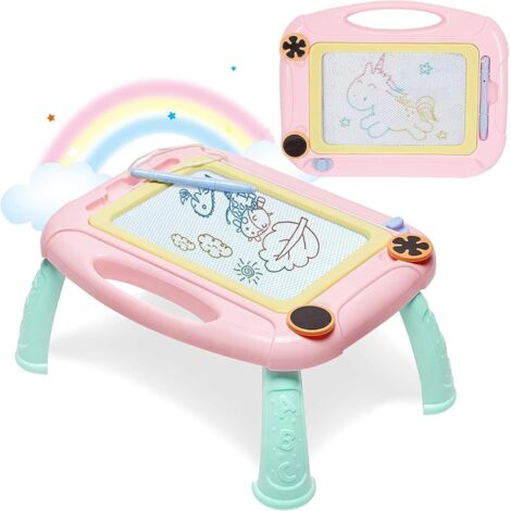 Ardoise Magique Enfant avec Support - Tableau Magnétique Effaçable Coloré - Cadeau Noël/Anniversaire pour 1-3 Ans - Jouet Éducatif
