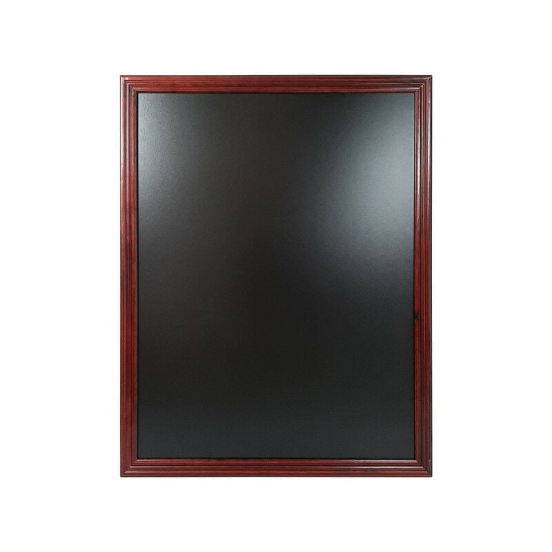 Ardoise murale avec cadre bois couleur acajou dimensions 90 x 70 cm - Fabrication française