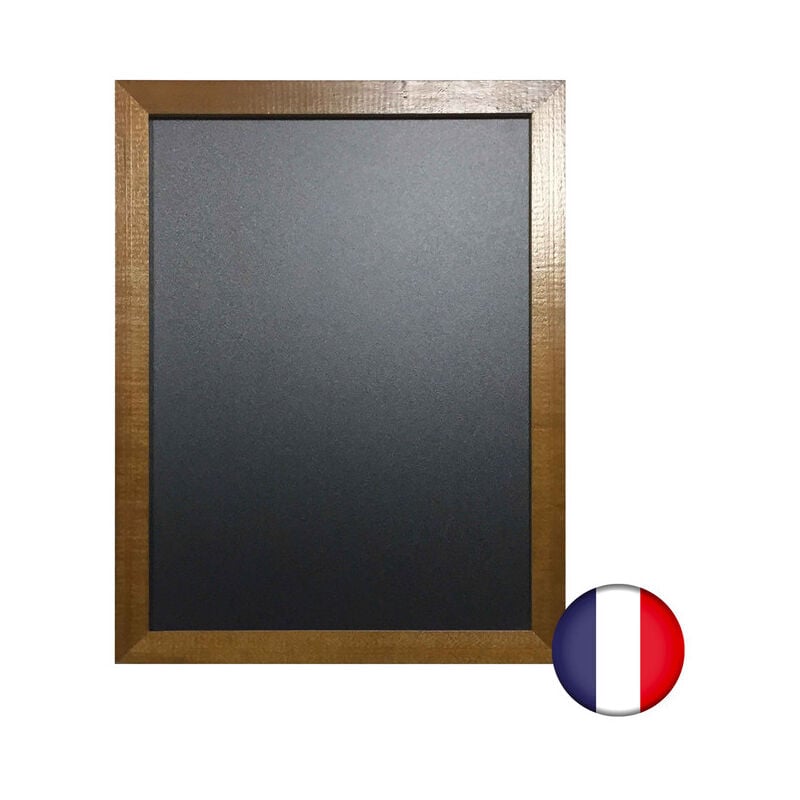 Ardoise murale cadre carré en bois couleur chêne dimensions 43 x 33 cm - Fabrication française