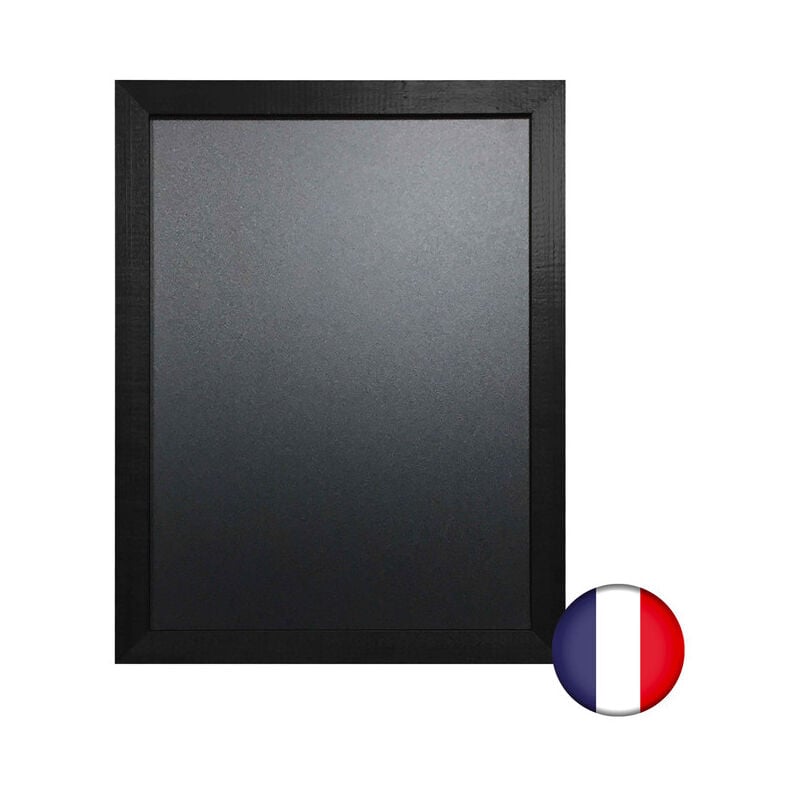 Ardoise murale cadre carré en bois couleur noir dimensions 43 x 33 cm - Fabrication française