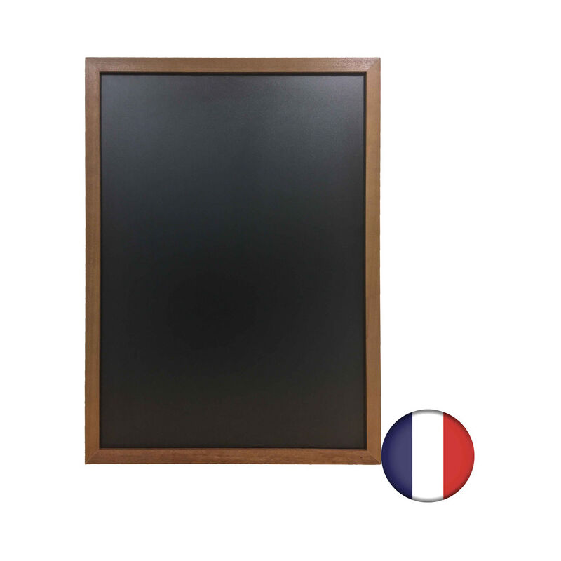 Ardoise murale cadre carré en bois couleur chêne dimensions 83 x 63 cm - Fabrication française