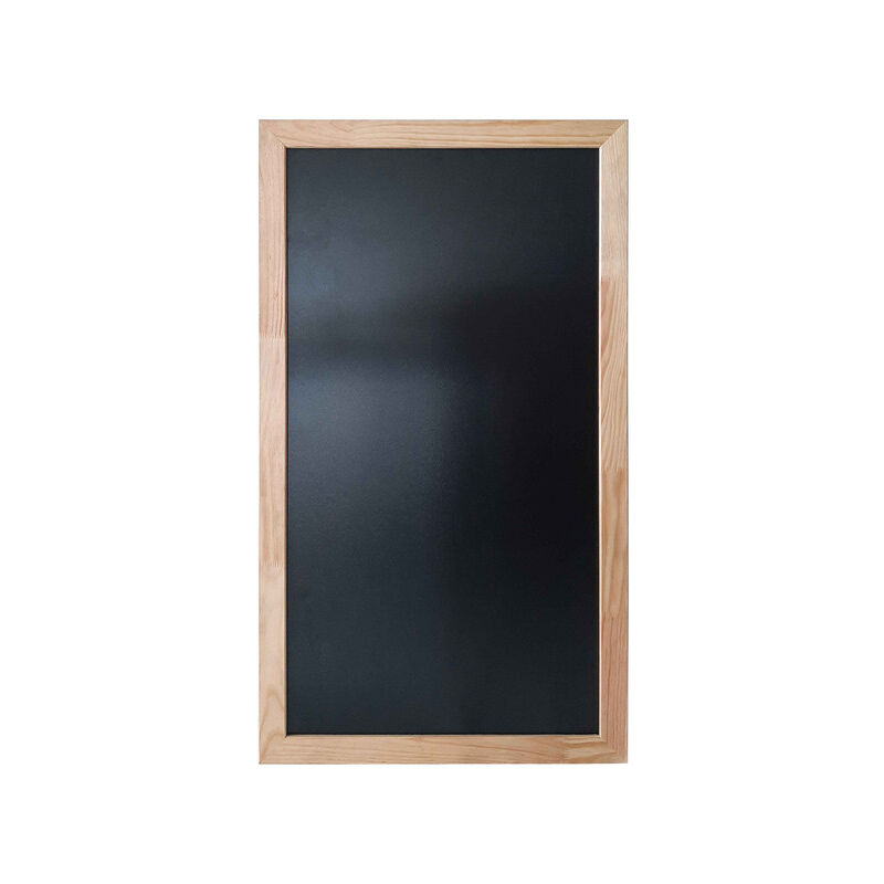 Ardoise murale double face moulure large en bois brut dimensions 104 x 59 cm