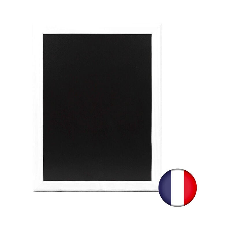 Ardoise murale en bois couleur blanc dimensions 46 x 36 cm - Fabrication française