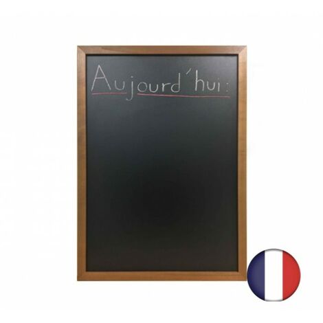 Ardoise murale Recto Verso cadre bois couleur chêne dimensions 72,5 x 52,5 cm