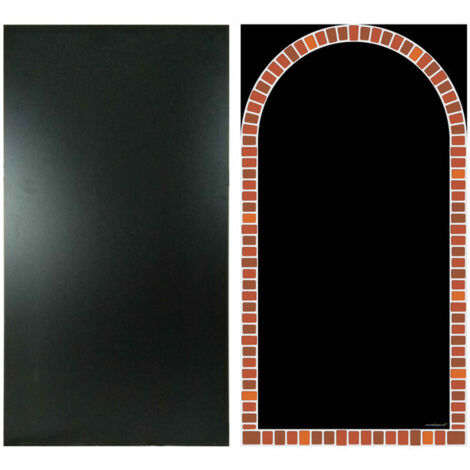 Ardoise noire avec une face modèle "four à pizza" de dimensions 97 x 52 cm