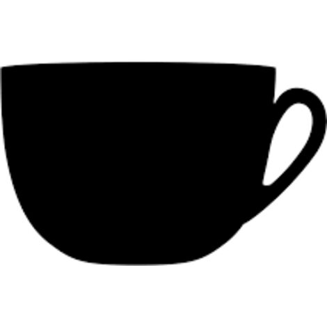 Ardoise Silhouette Tasse + feutre craie Blanc