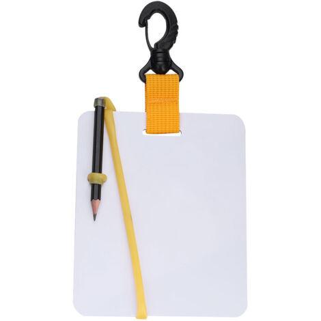 Ardoise submersible avec clip pivotant et crayon pour plongée et natation