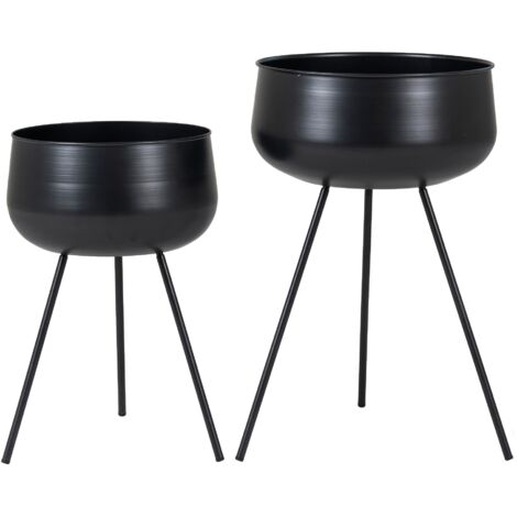 Ardola Blumenständer Set mit 2 Stck. schwarz.