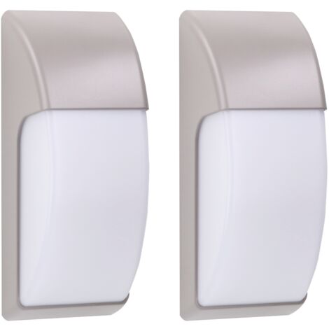 Area (2uds) Aplique Pared Exterior para Bombilla E27. Jardín y Terraza. Lámpara de Pared Impermeable IP65. Color Gris
