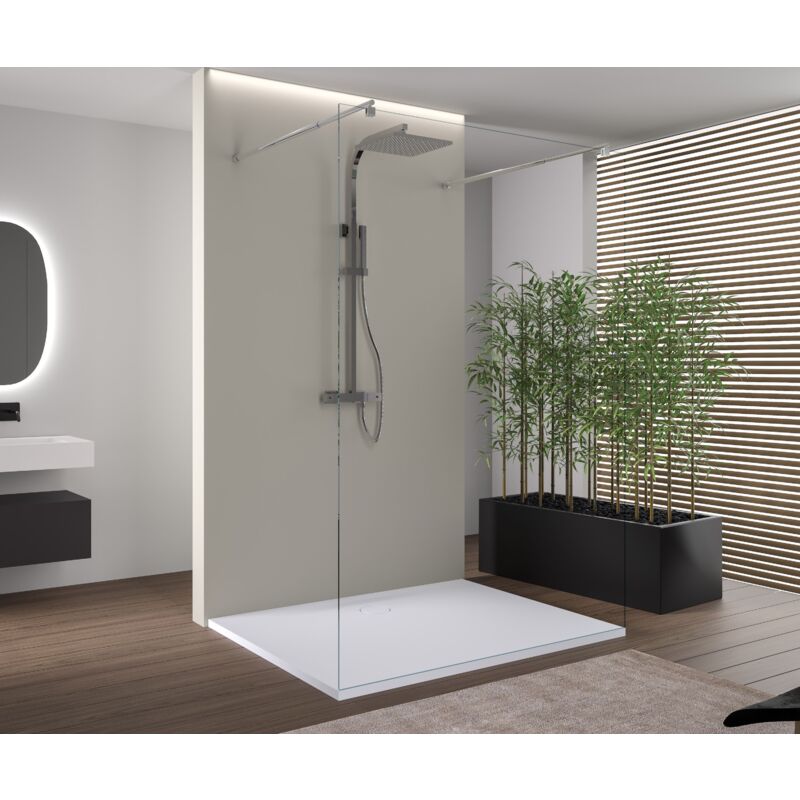 Área de ducha sin puerta EX105 en cristal auténtico nano - transparente