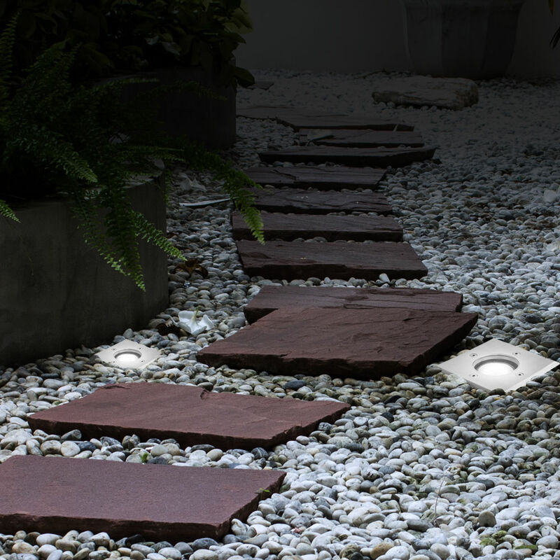 

Luminaria empotrable para exteriores, focos de suelo para patio, vidrio de acero inoxidable en un juego que incluye bombillas LED