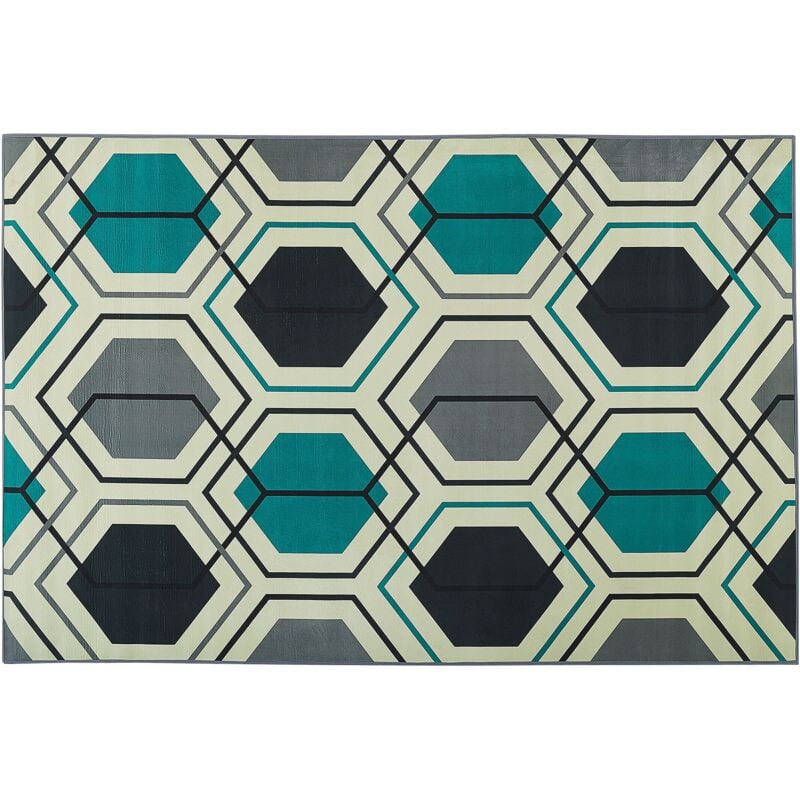 Beliani - Modern Area Rug Carpet 140 x 200 cm Geometric Pattern Linear Multicolour Giresun