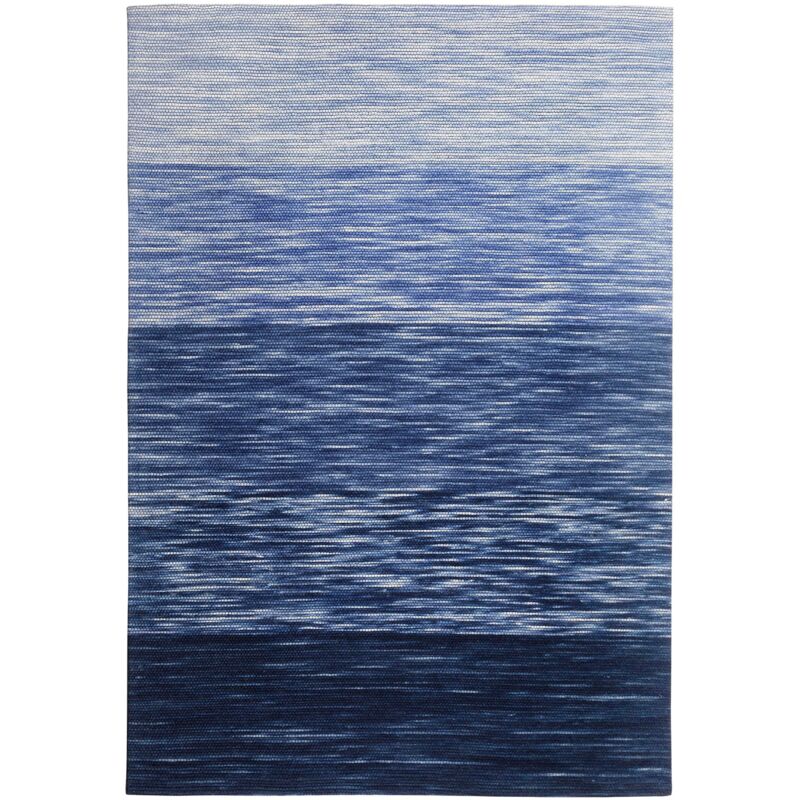 Beliani - Area Rug Blue Living Room Wool Handwoven Flat Weave 140 X 200 Cm Kapakli