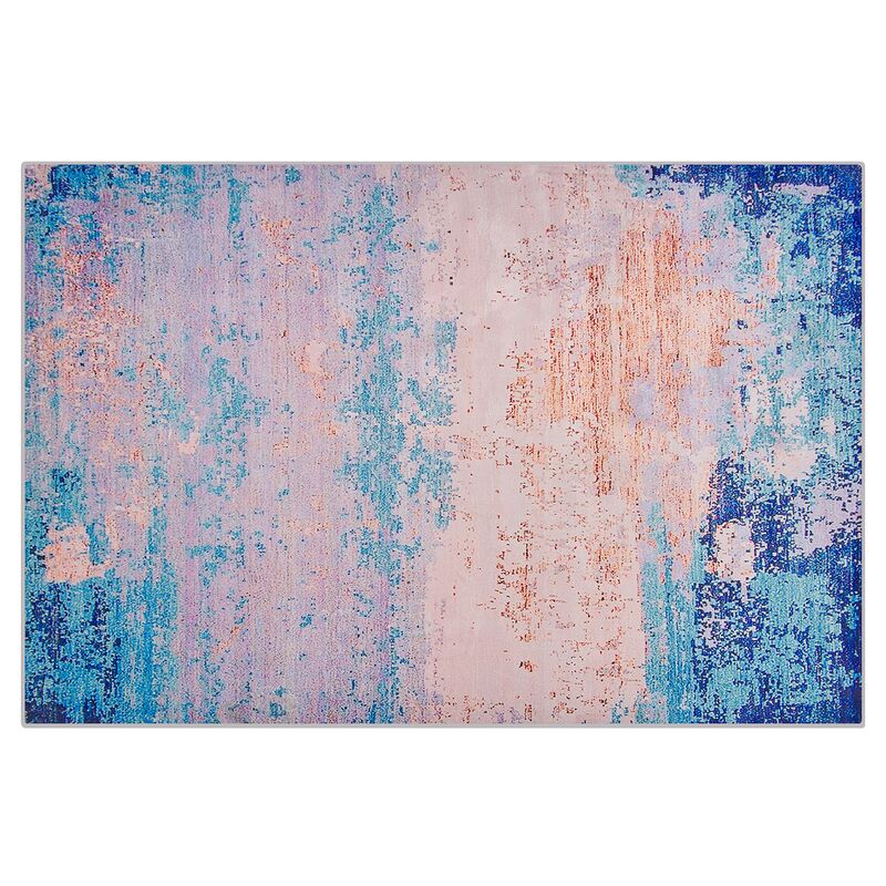 Modern Area Rug Polyester Abstract Pattern 160 x 230 cm Blue Beige Inegol